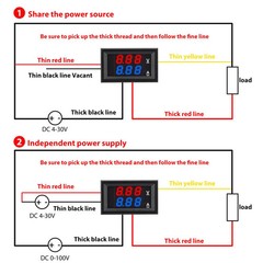 2Pcs DC 100V 10A LED Digital Voltmeter Ammeter Dual Volt Amp Meter Voltage Gauge