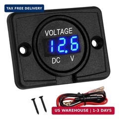 DC 24V 12V Voltage Gauge, Battery Voltage Meter, LED Volt Meter 12 Volt 24 Volt