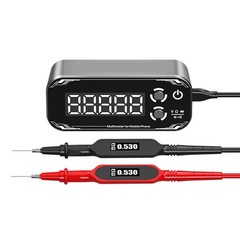 Digital Multimeter 12.5×3.7×5.5cm with 3 Display Screens and Gold Plated Probes