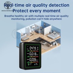 Tuya 5-in-1 WiFi Air Quality Monitor Formaldehyde CO2 TVOC Temp Humidity Tester