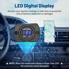 Car Panel Voltmeter Volt Gauge LED Digital Display 12V-24V Motorhome Marine Boat