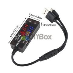 USB Power Tester Voltage Current Capacity Meter Digital USB Tester With A+C Line