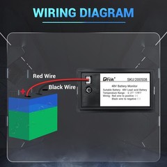 48V Golf Cart Battery Meter – LCD Lithium Monitor 10-100V Temperature Gauge