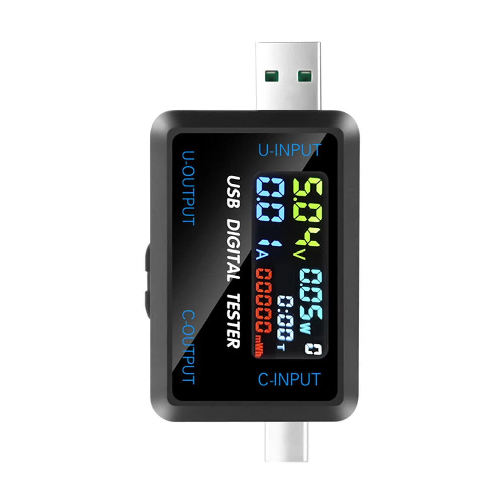 10 in 1 USB Type-C Voltmeter Ammeter Capacity Tester DC 4.5~36V 0-8A Multiple Fa