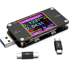 USB Tester Meter USB C Voltage Tester 2-In-1 Digital USB Current Watt Multimeter
