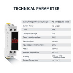GEYA Current Meter Single Three Phase Modular AC0A-100A LED Display 80V-500V
