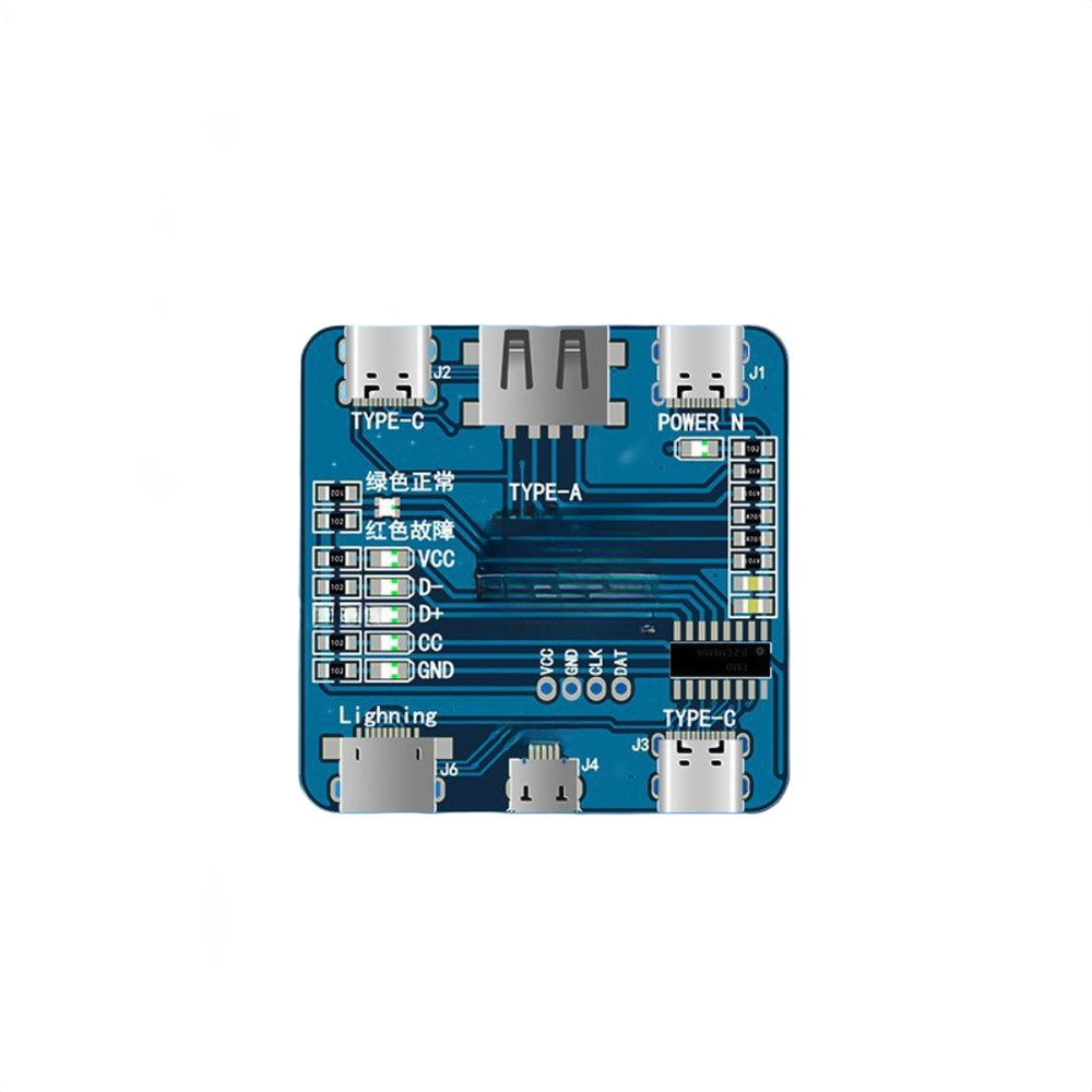 USB Cable Continuity Test Board with LED Indicator for Type C and USB Cables