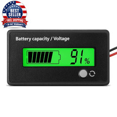 DC 12V 24V 36V 48V 72V Battery Capacity Voltage Meter with Alarm, Battery Capaci