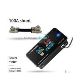 DC0-200V LED Voltage Current Temperature Digital Meter Built-in Shunt 10/50/100A