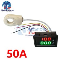 DC0-300V 50/100/200/400A Digital Current Voltage Meter Hall Ammeter Voltmeter