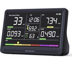 Professional Indoor Air Quality Monitor with 7X AQI Beep Alarms,16 in 1 Portable