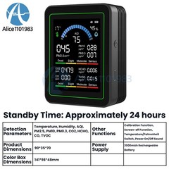10in1 18in1 Air Quality Detector PM2.5 10 PM HCHO TVOC CO2 Formaldehyde Monitor