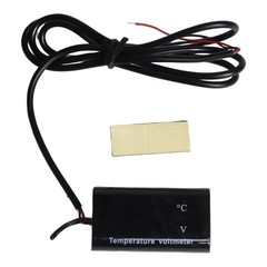 Dual Display LED Digital Temperature Sensor Voltmeter for Motorcycles DC12V Use