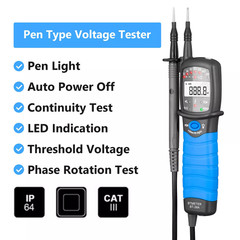 Voltage Continuity Tester 3-phase Voltage Phase Rotation 12V-690V Circuit Tester