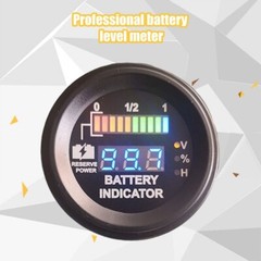 Round LED Digital Battery gauge discharge Indicator hour meter state of charge