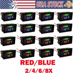 2/4/6/8PCS 12V-60V Car Marine LED Digital Voltmeters Voltage Meter Battery Gauge