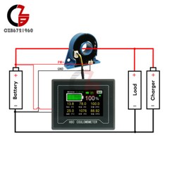 DC10-100V 0.2-400A H80C Battery Hall Coulomb Meter Touch Color Screen Coulometer