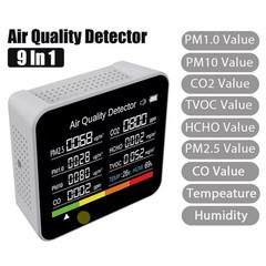 Portable 9-in-1 Multifunctional Air Quality Monitor 40H Playtime For Home Travel