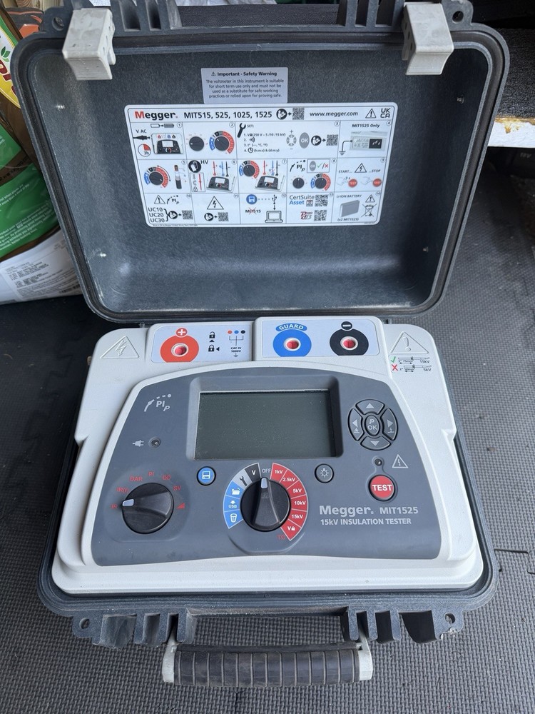 MEGGER MIT1525 15 KV Insulation Tester – Leads and Charging Cable included