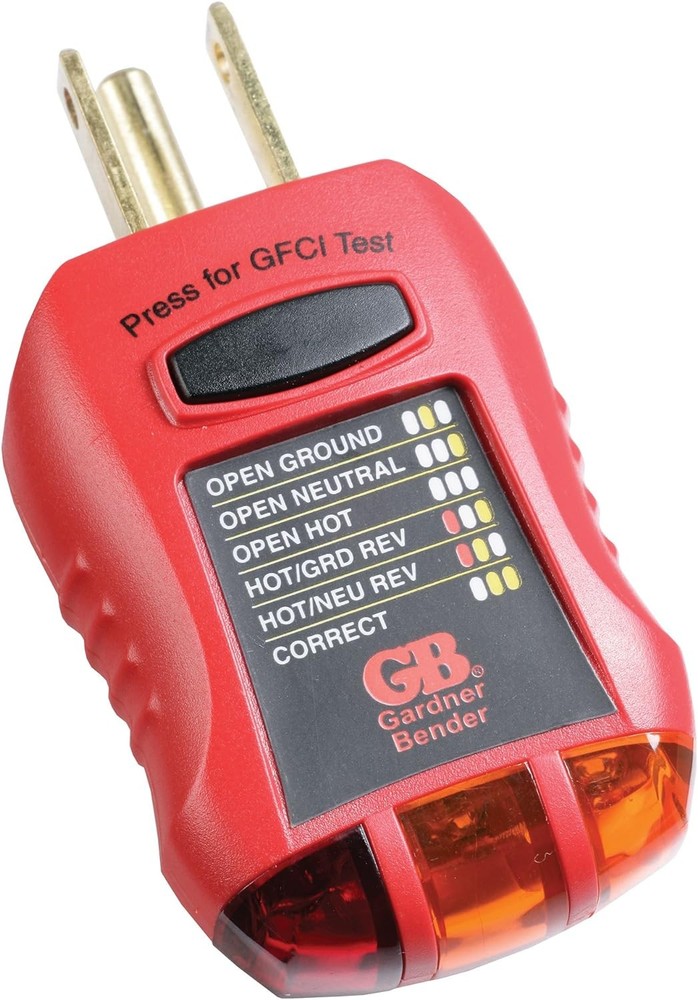 Gardner Bender GFI-3501 Ground Fault Receptacle Tester & Circuit No Size, Red