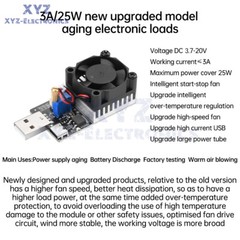 USB Adjustable Constant Current Electronic Load Discharge Module Tester 3A 25W
