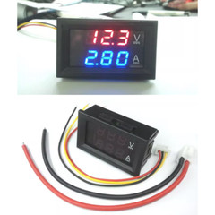 DC 0-100V 10A Voltmeter Ammeter Blue + Red LED Dual Digital Volt Amp Meter Gauge