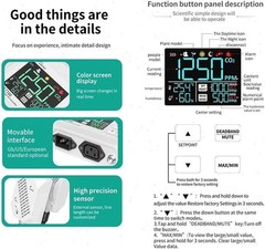 Digital Carbon Dioxide Controller Monitor with Range 0-9999ppm Colour Display