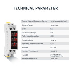 GEYA Current Meter Single Three Phase Modular AC0A-100A LED Display 80V-500V