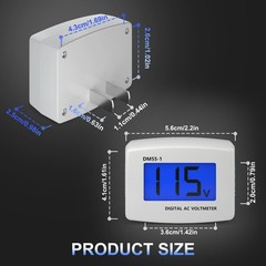 Electric Voltage Testers 2pcs, AC 80-300V LCD Display Flat Plug Voltmeter Ele…