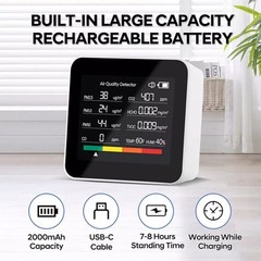 Portable 9-in-1 Multifunctional Air Quality Monitor 40H Playtime For Home Travel