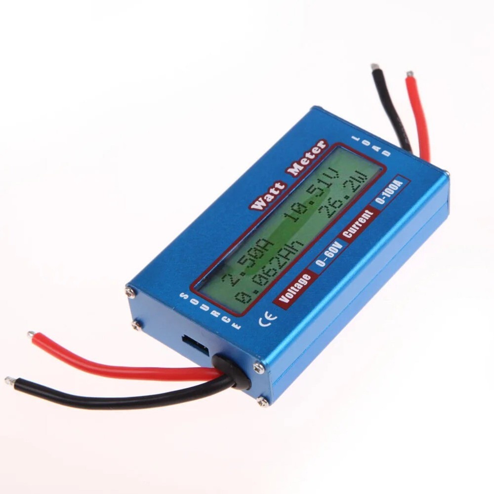Digital Watt Meter Power Analyzer DC 60V 100A RC Wattmeter Balance Voltage Check