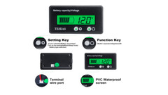Battery Voltage Monitor Gauge Meter LCD Display Green Backlight Boat Car Vehicle