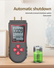Portable Digital Manometer Differential Air Pressure Gauge HVAC Gas Meter Tester