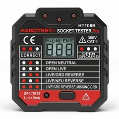 US HT106B Advanced Electric Socket Tester GFCI Test Mains Fault Checker s