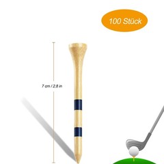 Golf Tees Wood, 100 Pieces 70mm Bamboo Golf Tee, Yellow