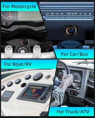 2 PCS Waterproof DC 12V Voltage Meter LED Digital Display Voltmeter Gauge RV