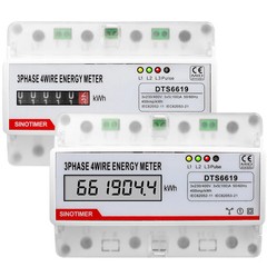 3 Phase 4 Wire Energy Meter 380V 100A LCD Digital Analog kWh Wattmeter Power AC