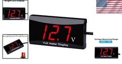 DC 12V Waterproof LED Digital Voltmeter – Compact Gauge for Cars & Motorcycles
