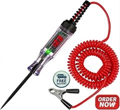 5V-110V Digital LED Car Test Light Circuit Tester Alligator Clip Spring Wire