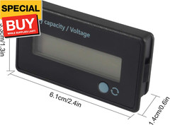 DC 12V Battery Meter Battery Capacity Voltage Monitor Gauge Indicator DC 24V 36V