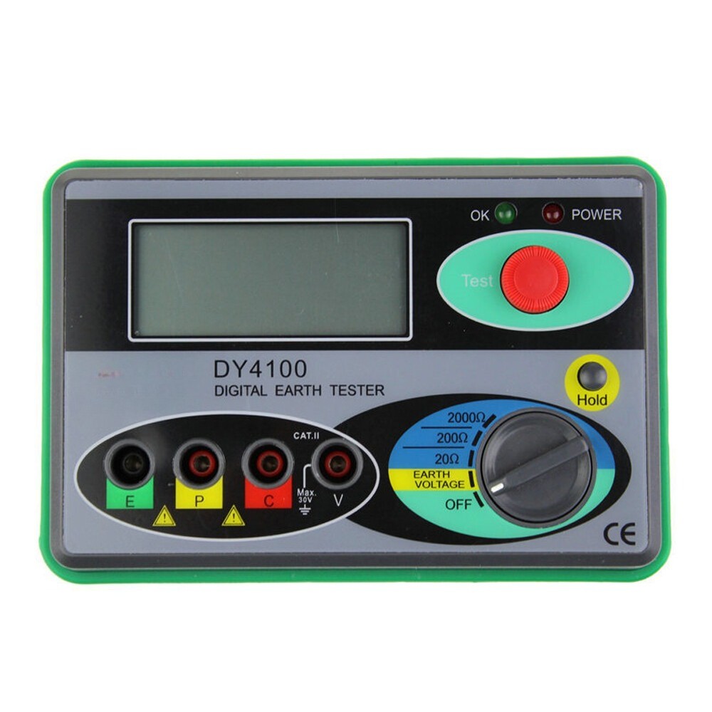 DY4100 Digital Earth Ground Resistance Tester Meter 0~20/200/2000Ω High Accuracy
