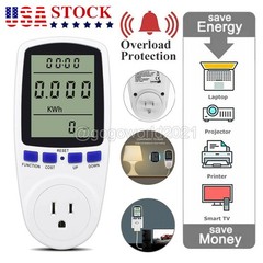 LCD Power Meter Consumption Energy Analyzer Watt Amps Volt Electricity Monitor