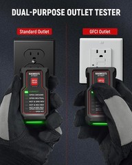 KAIWEETS KT302T Outlet Tester with GFCI Test, Dual-Sided LED Receptacle Tester D