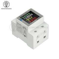 DC 14-600V 63A DIN Rail Single Phase 4-in-1 Voltage Current Power Energy Meter