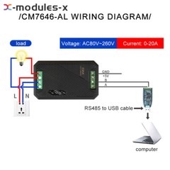 AC80-260V RS485 Serial Port Modbus Digital Voltage Current Electric Power Meter